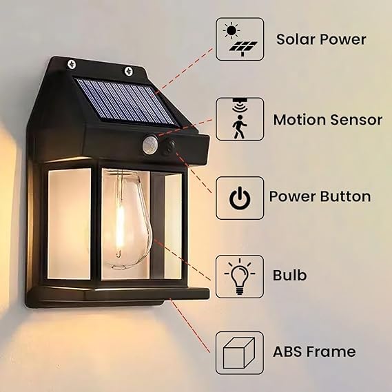 Solar Motion Sensor Night Light — Wireless Wall Lamp