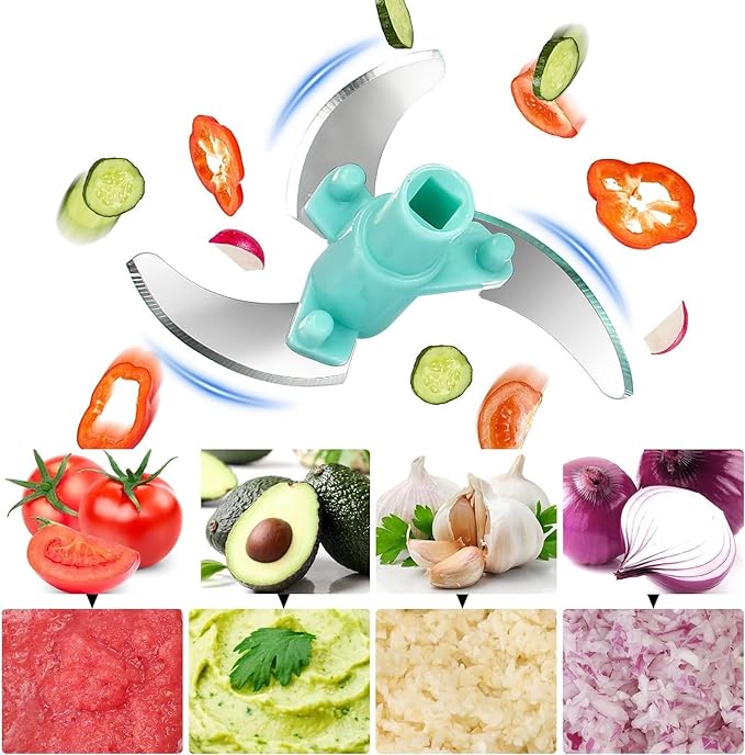 500ml Vegetable Chopper with 3 Stainless Steel Blades