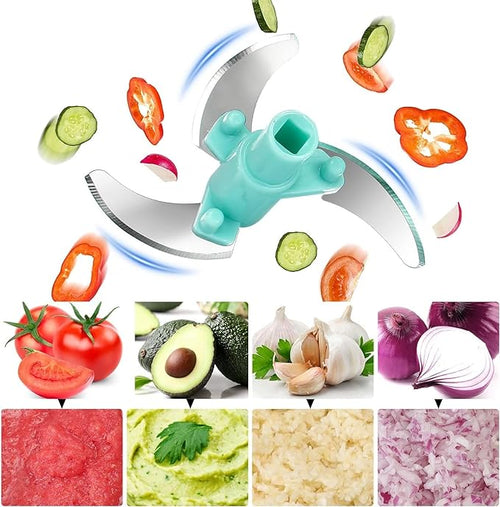 500ml Vegetable Chopper with 3 Stainless Steel Blades