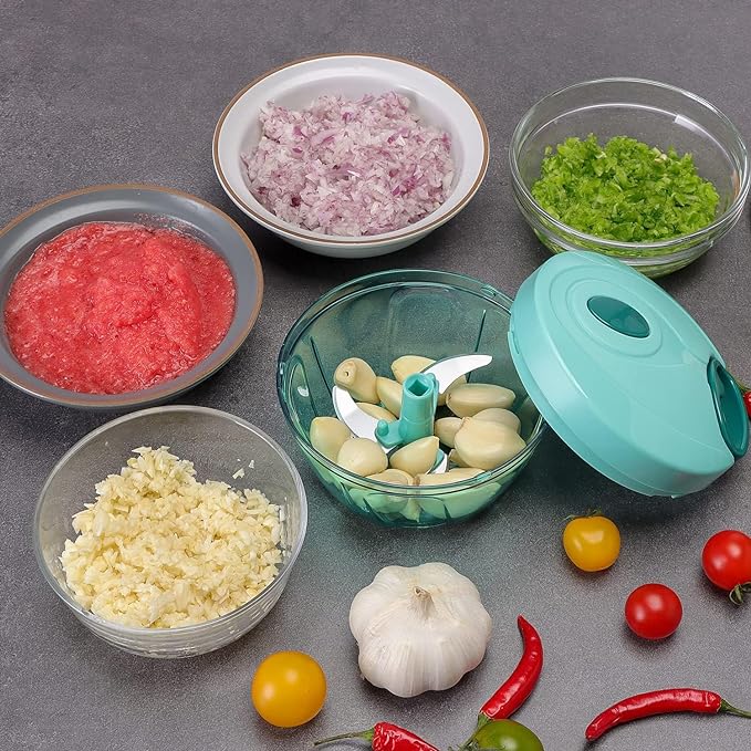 500ml Vegetable Chopper with 3 Stainless Steel Blades