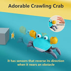 Crawling Crab Baby Toy with Music, LED Lights & Rechargeable Battery