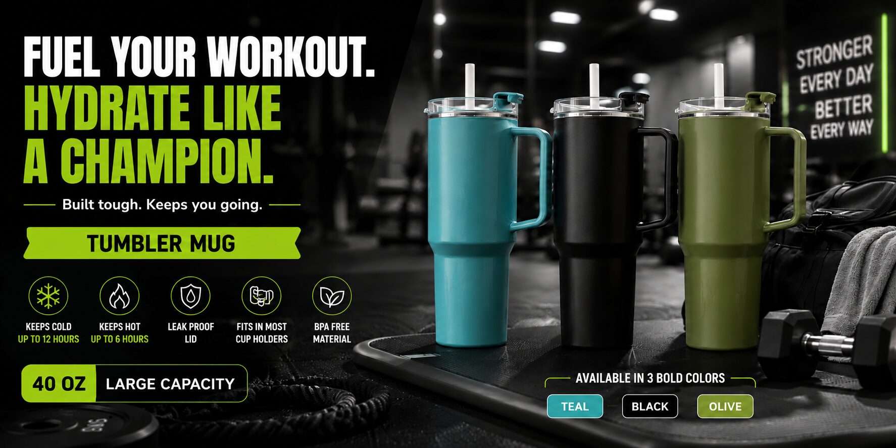 Buyzo hero banner 5 - tumbler workout