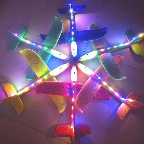 33cm Flash Glider Foam Plane — LED Throwing Aeroplane Toy