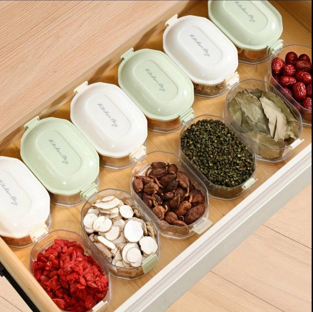 4-Layer Transparent Spice Rack — Stackable Masala Storage Box