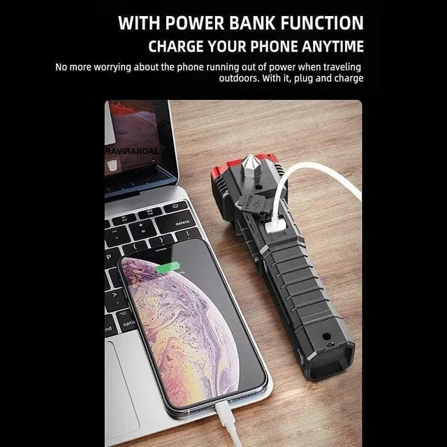8-in-1 Rechargeable LED Torch with Multiple Light Modes